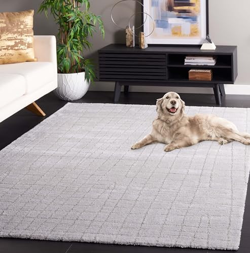 Safavieh Solid Color Rug for Living Room, Dining Room, Bedroom - Neptune Collection, Short Pile, in Light Grey, 244 X 305 cm