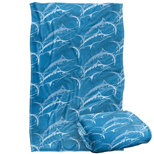 Jq Licensing - Jl-Jp Marlin Mosaic Fishing Pattern Silky Touch Super Soft Throw Blanket 91 x 147 Cm