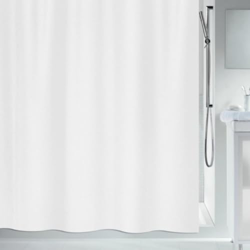 Spirella Primo Bioactive Collection, Textile Shower Curtain, 120 x 200, 100% Polyester, White