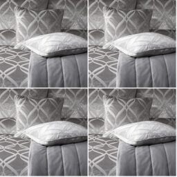 SOIREE - Belfort - Jacquard Filled Cushion - 43 x 43cm in Silver (Pack of 4)