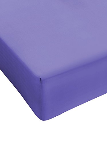 COINGROSTEX Fitted Sheet with Corners in 100% Cotton for double bed, Lilac