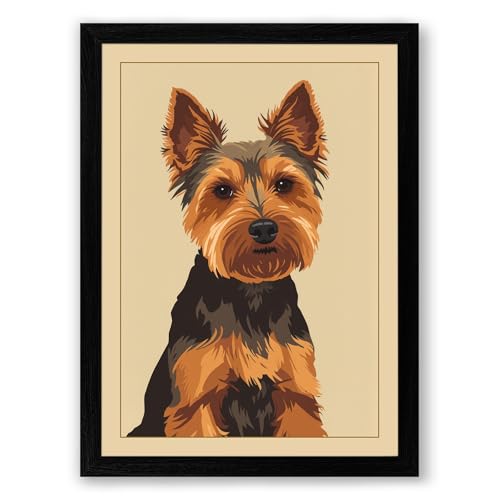 Distinguished Terrier Modern Framed Wall Art Print A2 (59.4×42cm) Black, Wall Decor for Living Room, Bedroom, Office & Home, Ready to Hang, Art Gift