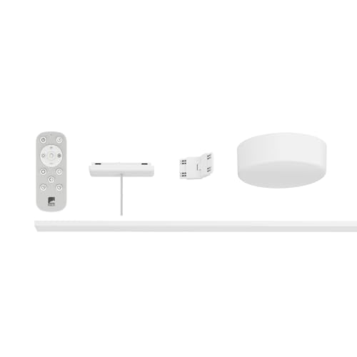 Eglo Low Voltage Track Plus System, Expandable Set with Remote, Starter Rail for wall and Ceiling, White Plastic, 95 cm Long