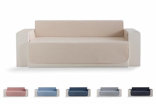 Todocama Breathable Easy Clean Padded Sofa Cover and Sofa Cover (Sand Beige, 3 Seater Sofa)