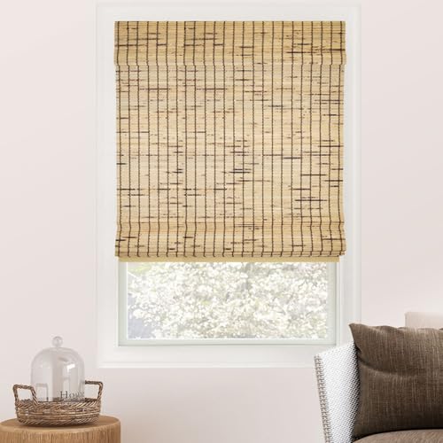 "CHICOLOGY Bamboo Blinds, Bamboo Shades, Roman Shades for Windows, Roman Window Shades, Window Shades for Home, Bamboo Shades for Patio, Blinds & Shades, Window Shade, Tortoise, 27""W X 64""H"