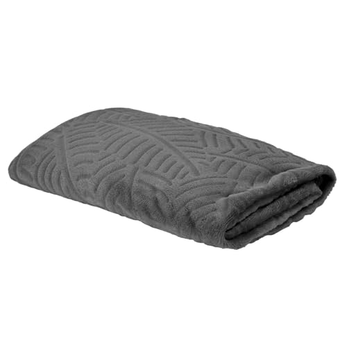 HOME DECO FACTORY, TX0098, Soft and Elegant Embossed Flannel Blanket, Perfect for The Sofa or Bed, Easy to Maintain, Ideal for All Occasions - 120 x 150 cm, Dark Grey