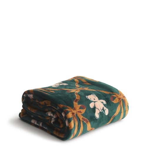 Vera Bradley Women's Fleece Plush Throw Blanket, Bear Mosaic, 80 X 50