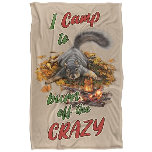 Jq Licensing - James Piazza Crazy For Camping Squirrel Silky Touch Super Soft Throw Blanket 91 x 147 Cm