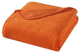 WOHNWOHL Living WODE0 01.3 Blanket, Cotton Blend (Orange, 200 x 150 cm