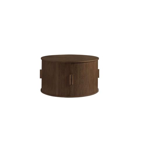 Birlea Axel Walnut Round Fluted Coffee Table With Storage