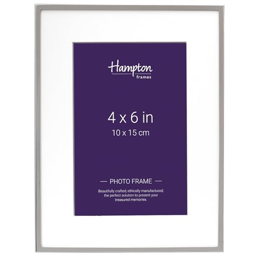 Hampton Frames - MAYFAIR Silver Plate Photo Frame BSN13846 - 4x6 Inch, Silver, Glass, Bevel Cut Mount - Freestanding or Wall Mount - Display for Photos