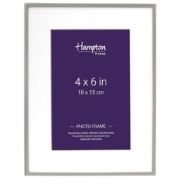 Hampton Frames - MAYFAIR Silver Plate Photo Frame BSN13846 - 4x6 Inch, Silver, Glass, Bevel Cut Mount - Freestanding or Wall Mount - Display for Photos