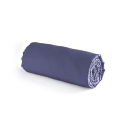 Pure Cotton - 100% Cotton Satin Fitted Sheet - Elegant Bed Linen - Soft, Style and Comfort - Washable at 40°C - 135 x 200 x 30 cm - Plain, Dark Blue