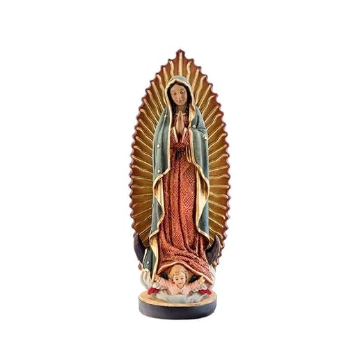 DRW Hand Painted Resin Virgin of Guadalupe Figurine 21 cm