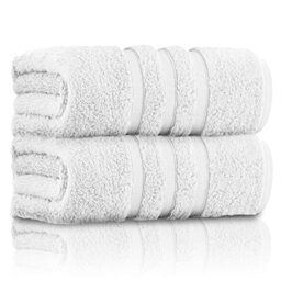 GC GAVENO CAVAILIA 100% Ringspun Cotton Bath Towels, Luxury 550 GSM Zero Twist Towel Sheets, White, 80x140 Bath Sheet