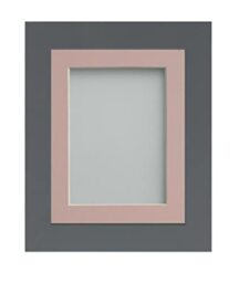 Frame Company Watson Grey Picture Photo Frame fitted with Perspex, A2 with Pink Mount for image size A3