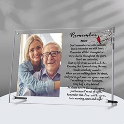 Sympathy Gifts for Loss of Mom Remembrance Memorial Acrylic Picture Frame Frameless Magnetic Photo Frames Clear Dad Funeral Gifts Memorial Frames for Loved One in Heaven, Family Friends, 7 x 10 Inch