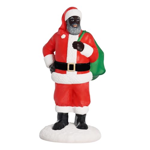 Bbiamsleep 3.85 Inch Black Santa African American Santa Claus Christmas Figurine - African Santa Statue for Birthday Party Gift, Winter Home Decor