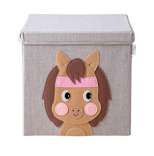 Lifeney Horse Storage Box with Lid Polyester, Colorful, 12.992 X 12.992 X 1330 mm, 5 Year Warranty