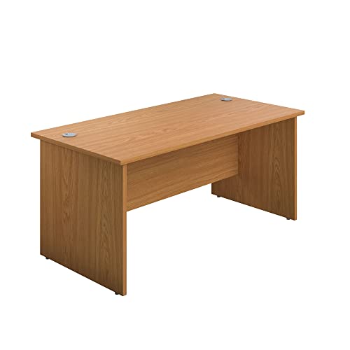 Office Hippo Panel Desk with 2 Mobile Storage Including Filing Drawer, A4, Foolscap, Oak, 120 x 80 x 73 cm