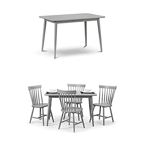 Julian Bowen SET OF TORINO GREY DINING TABLE AND 4 TORINO GREY CHAIRS