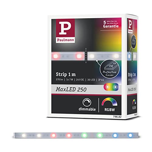 Paulmann 79882 MaxLED 250 LED Strip 1m RGBW IP44 Protect Cover incl. 1x7-watt Strip Lighting Strip 3000 K