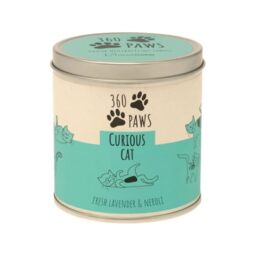 360 Paws Curious Cat Odour Neutralising Candle - Fresh Lavender & Neroli - AromaGuard™ Pet Odour Eliminator - 50 Hour Burn - Natural Wax - Cat-Friendly Candle in Decorative Tin