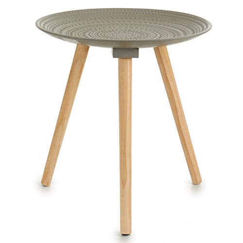 TU TENDENCIA UNICA Gift Decor S3603146 Side Table, Grey, 40 x 42 x 40 cm, Various Materials