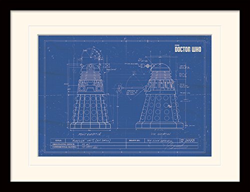 Doctor Who 30 x 40 cm Dalek Blueprint Mounted and Framed Print