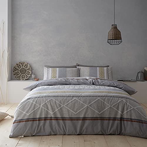 Pineapple Elephant Kadin Cotton Double Duvet Set Natural