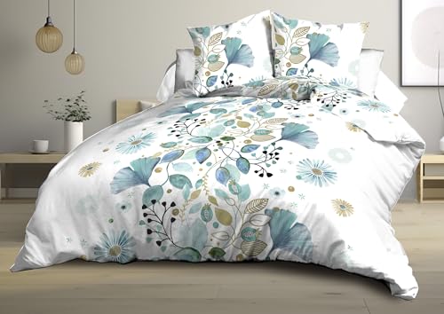 Le linge de Jules Duvet Cover 240 x 260 cm + 2 Pillowcases Microfibre Bloom