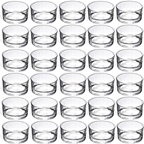 "GOLDEAL 30 PCS Small Clear Glass Tealight Candle Holders,Tealight Holders Bulk Use for Weddings Parties Dinner,for 1.5"" Tealight. as Well as Candle Mould…"