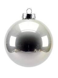 DUE ESSE Pack of 6 Christmas Baubles, Silver, Diameter 10 cm, 6 Pieces