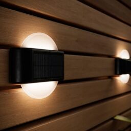 SolarCentre® Burton Outdoor Solar Powered Warm White Wall Lights (Set of 2)