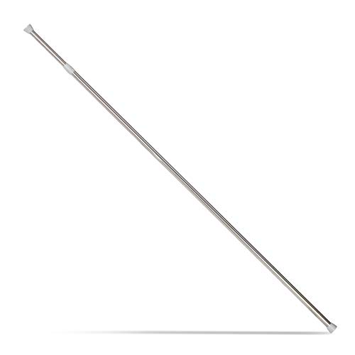 Relaxdays Telescopic Rod, Extensible Rod for Curtains, Showers, Door Frames & More, No Drilling, Stainless Steel, 150-280 cm,10023827_866,Silver