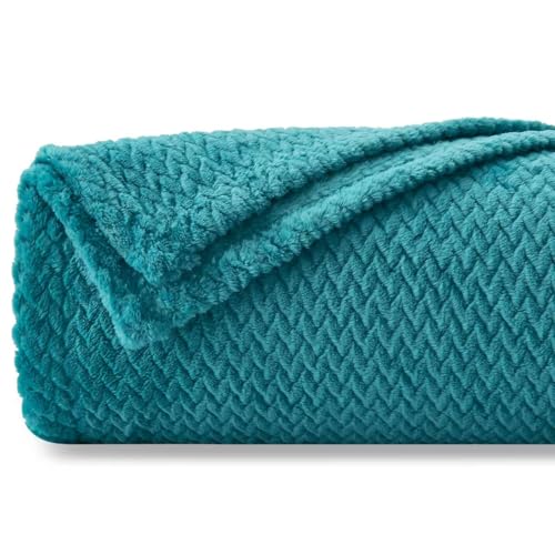 "NEWCOSPLAY Super Soft Throw Blanket Premium Silky Flannel Fleece Leaves Pattern Lightweight Blanket All Season Use (888-dark Blue, Throw(50""x60""))"