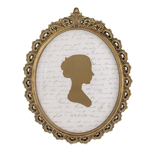 Sunlit Vintage Picture Frame 8x10 Inch, Oval Antique Photo Frames with Glass Front, Luxury Photo Display, Tabletop Wall Hanging, Bronze