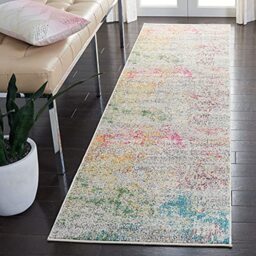 Safavieh Boho Rug for Living Room, Dining Room, Bedroom - Madison Collection, Short Pile, in Grey and Gold, 62 x 240 cm