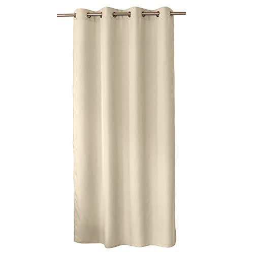 Enjoy Home Basic Polyester Curtain with 8 Silver Eyelets Diameter 4 cm 140 x 240 cm Ecru