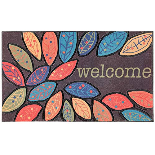 CHICHIC 43 X 76 cm Door Mat Leaves Welcome Mat Front Door Mat Outdoor for Home Entrance Outdoor Mat for Outside Entry Way Doormat Entry Rugs, Heavy Duty Non Slip Rubber Back Low Profile