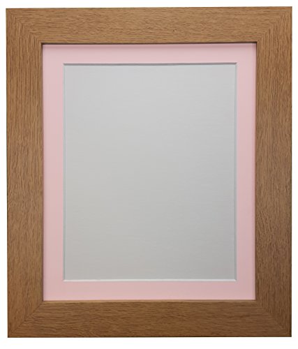 "FRAMES BY POST ""London Oak Picture Photo Poster Frame with 40 x 40 cm Pink Mount for Picture Size 12 x 12-Inch, Oak with Pink Mount, 39 x 15 mm"