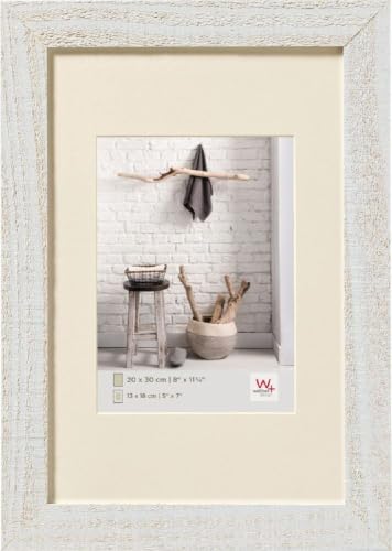 walther design Picture Frame Polar White 50 x 70 cm with PassepArtout, Home Wooden Frame HO070V