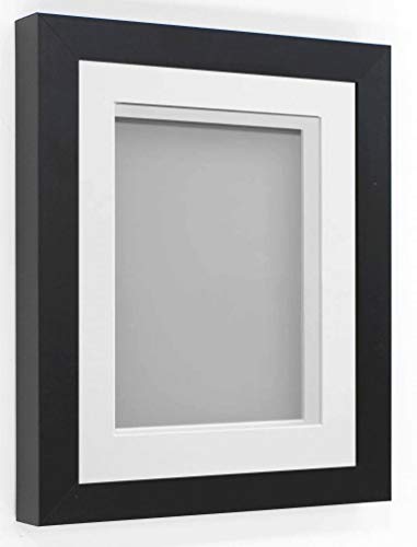 Frame Company Rickman Box 3D Photo Frame, Wood, Black with White Mount, 24x20 for Image Size 20x16 inch