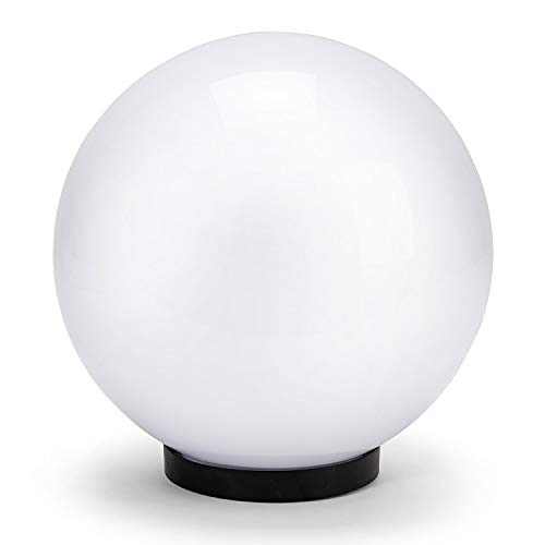 Velamp Garden Globe, 250mm Outdoor Lamppost, E27 Socket, LED Compatible, IP44 Waterproof, Sphere for Gardens, Parks, Condominiums, Terraces. White