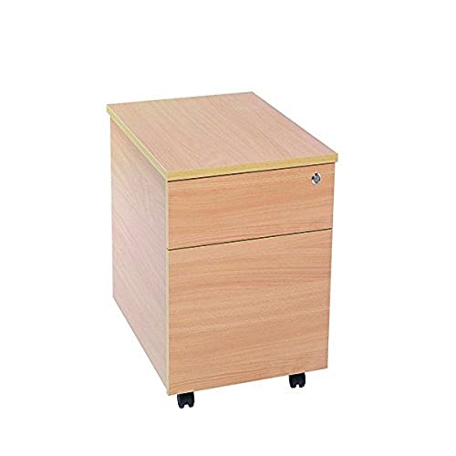 Jemini KF73516 2-Drawer Bavarian Mobile Pedestal, Wood, Beech, 58 x 43.4 x 52.5 cm