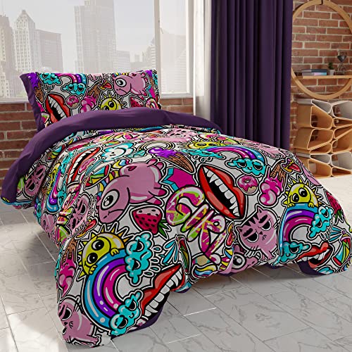 PETTI Artigiani Italiani - Double Duvet Cover Set 240 x 220 cm (2 Pillowcases 80 x 50 cm Included), Microfibre Duvet Cover for Boys and Girls, in Digital Print
