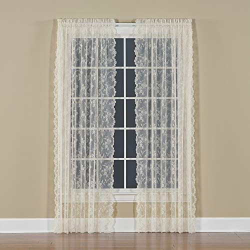 SKL Home by Saturday Knight Ltd. Petite Fleur Curtain Panel, Ivory, 56 inches x 63 inches