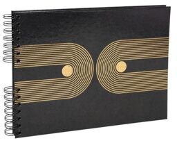 Exacompta - Ref 16748E - 1 x Graphik spiral photo album - 150 photos - 50 black pages - format 32 x 22 cm - cardboard cover covered with black foil paper