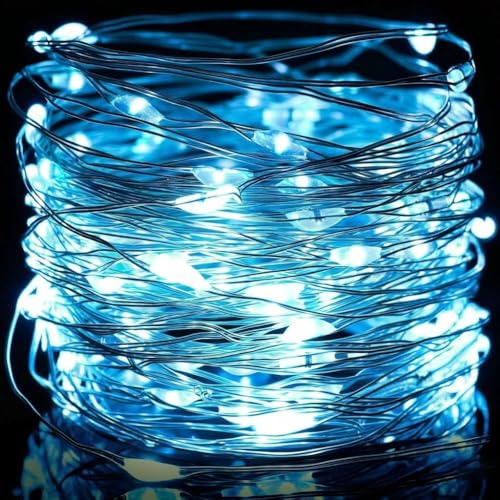 HomlyPro LED Fairy Lights 5M 50 LEDs - Cool White Battery Operated String Lights, Bendable and Waterproof Copper Wire for Garden, Party, Wedding, Home, and Christmas Decorations