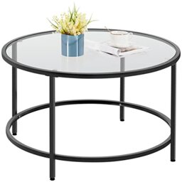 Yaheetech Round Coffee Table Black